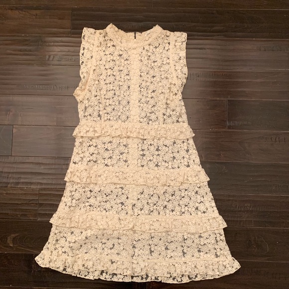 Women's Line + Dot ivory sheer floral lace dress - Picture 5 of 7